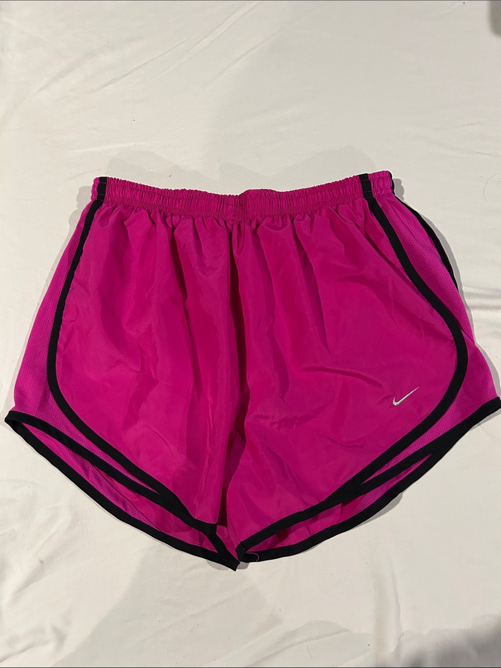 Nike Women's Pink Athletic Running Shorts with Black Trim
